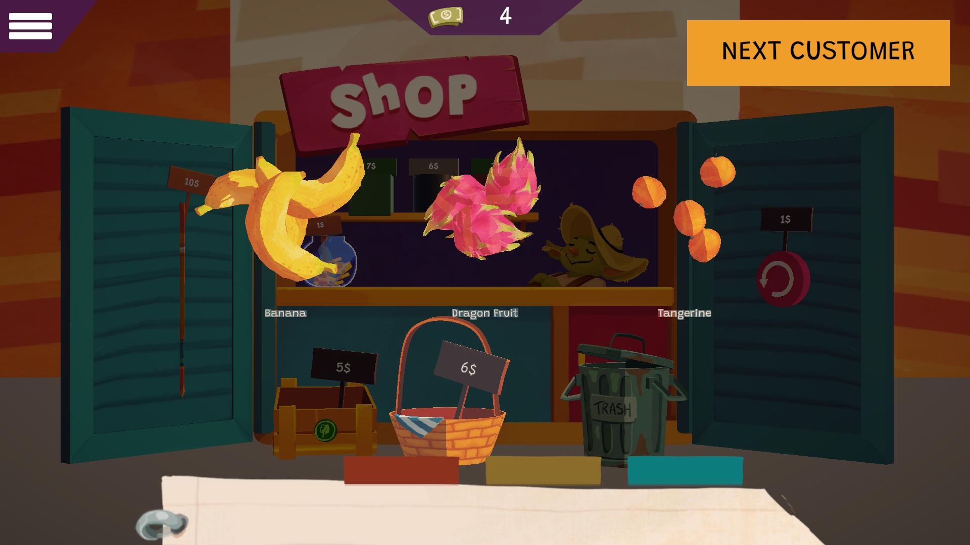 In-game shop scene from Skewered Up!