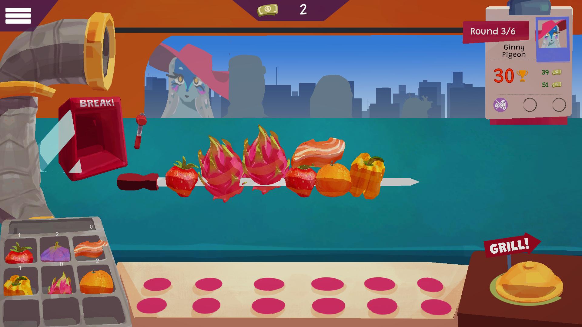 Gameplay scene from Skewered Up!